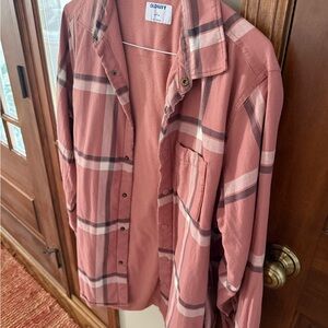 Old Navy Pink and Brown Plaid Shirt
